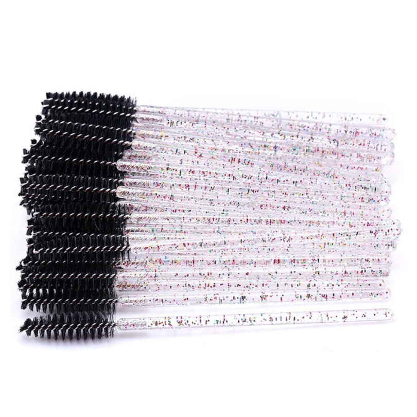 Mascara Wands/Spoolies - Black w/Rainbow Glitter (50/250/500pcs)