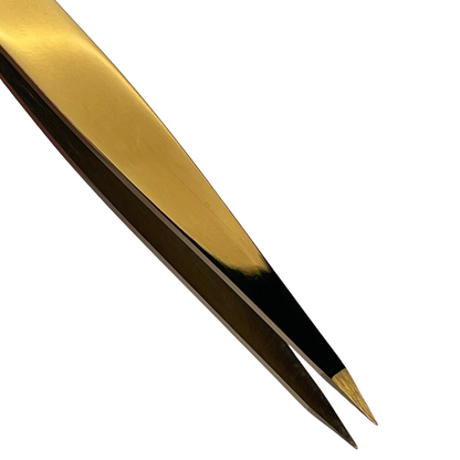 Browshop Professional Tweezer - Fine Point Gold (Wholesale 5 pack, RRP $29.99)