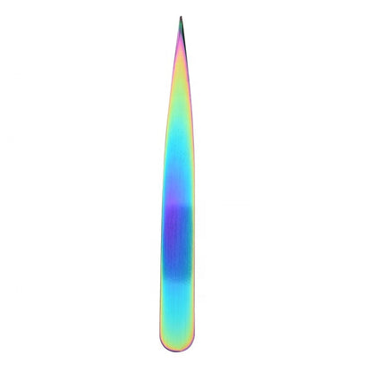 Browshop Professional Tweezer - Fine Point Holographic Rainbow (Wholesale 5 pack, RRP $29.99)