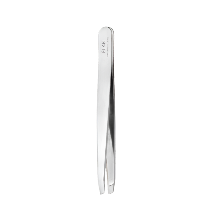 ÉLAN - Professional Slanted Eyebrow Tweezer in Silver