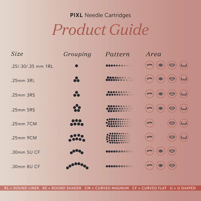 Tina Davies PIXL Cartridges 8U Curved Flat 0.30mm (10 pcs) (.30mm 8U CF MT)