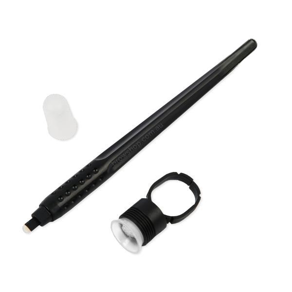 Black Disposable Hand Tool - with Pigment Cup Ring &amp; Sponge (Choose your size) LB Microblading Cosmetic Tattoo SPMU PMU