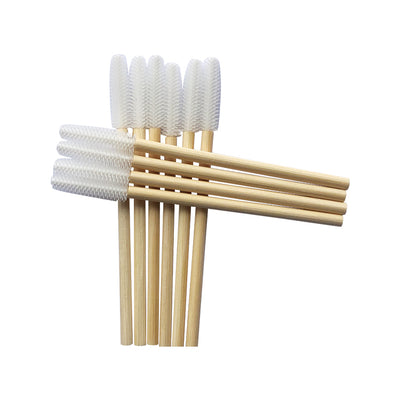 Eco-Friendly Bamboo Silicone Mascara Wands - White