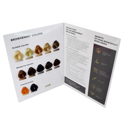 The BrowXenna Colour Chart is used as a reference guide for choosing the right henna tint and dye for your clients. We also stock Cosmetic Tattoo, SPMU & PMU supplies. 