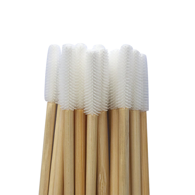 Eco-Friendly Bamboo Silicone Mascara Wands - White