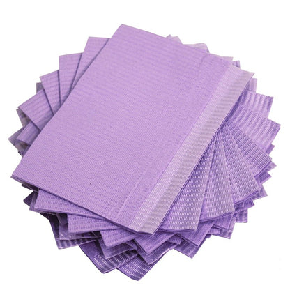 Disposable Dental Bibs - 3 ply - 33x45.5cm - Lavender (125pcs)