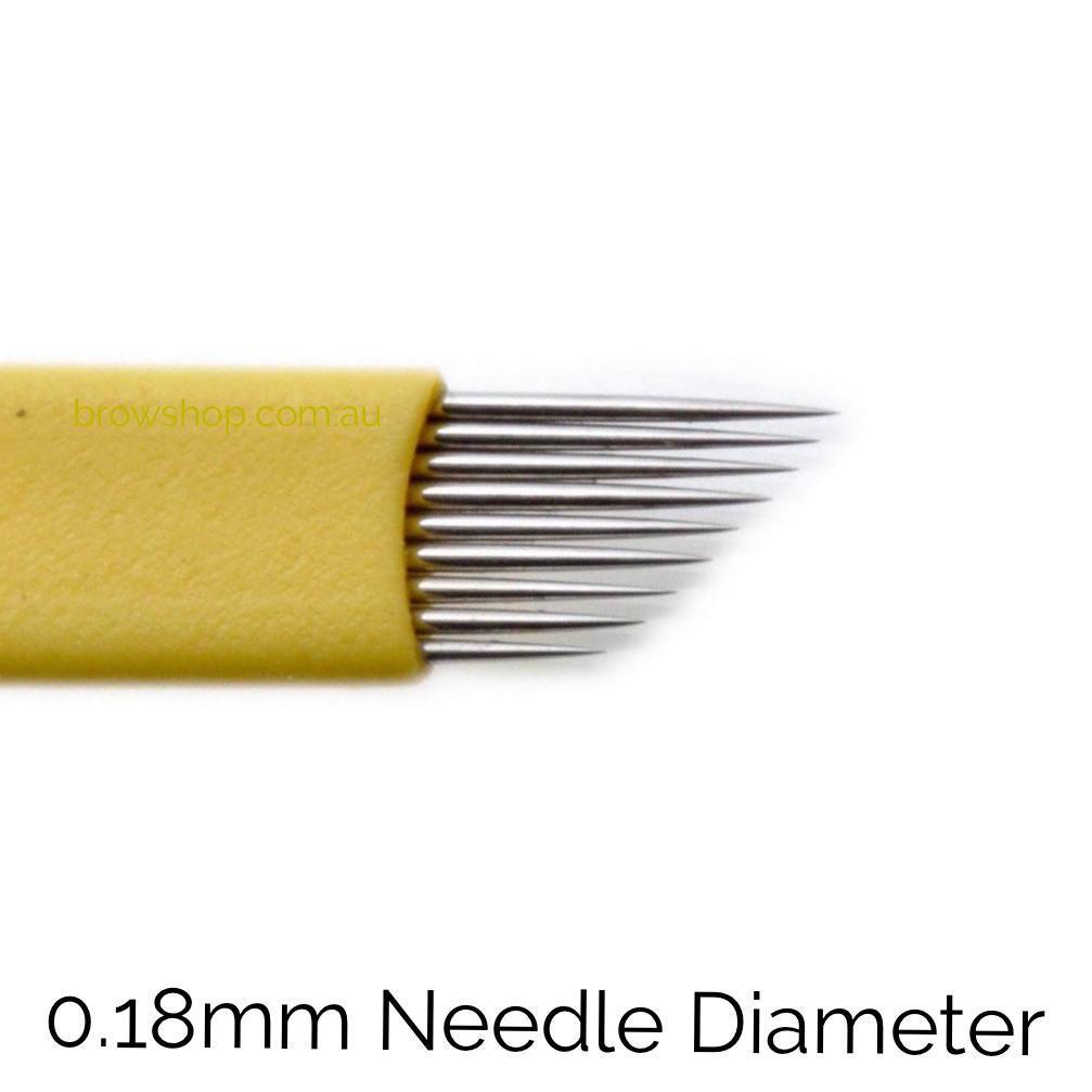 New NANO 25 pcs x Microblading Eyebrows Needles 0.18 Dia - 12 pins flexi