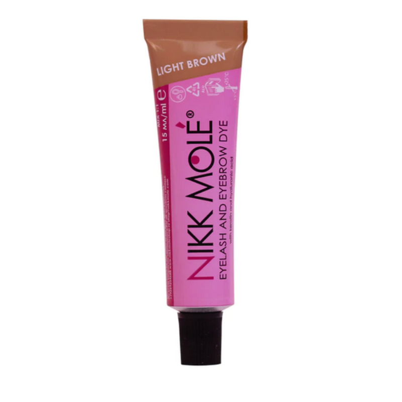 Nikk Mole Permanent Dye For Eyelashes &amp; Brows - Light Brown 15ml