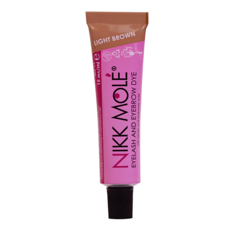 Nikk Mole Permanent Dye For Eyelashes & Brows - Light Brown 15ml