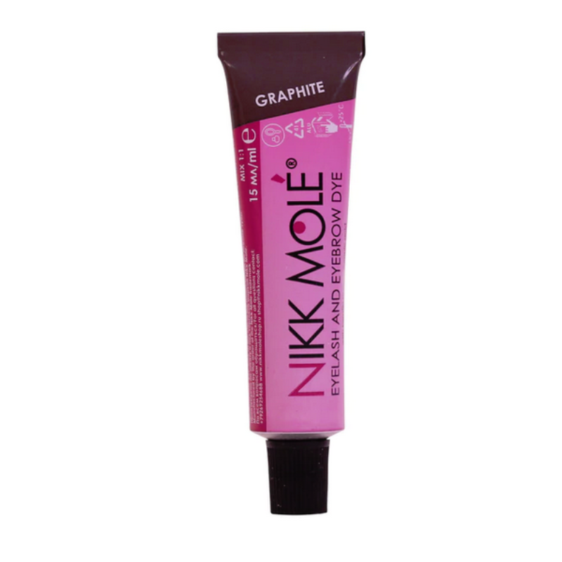 Nikk Mole Permanent Dye For Eyelashes &amp; Brows - Graphite 15ml