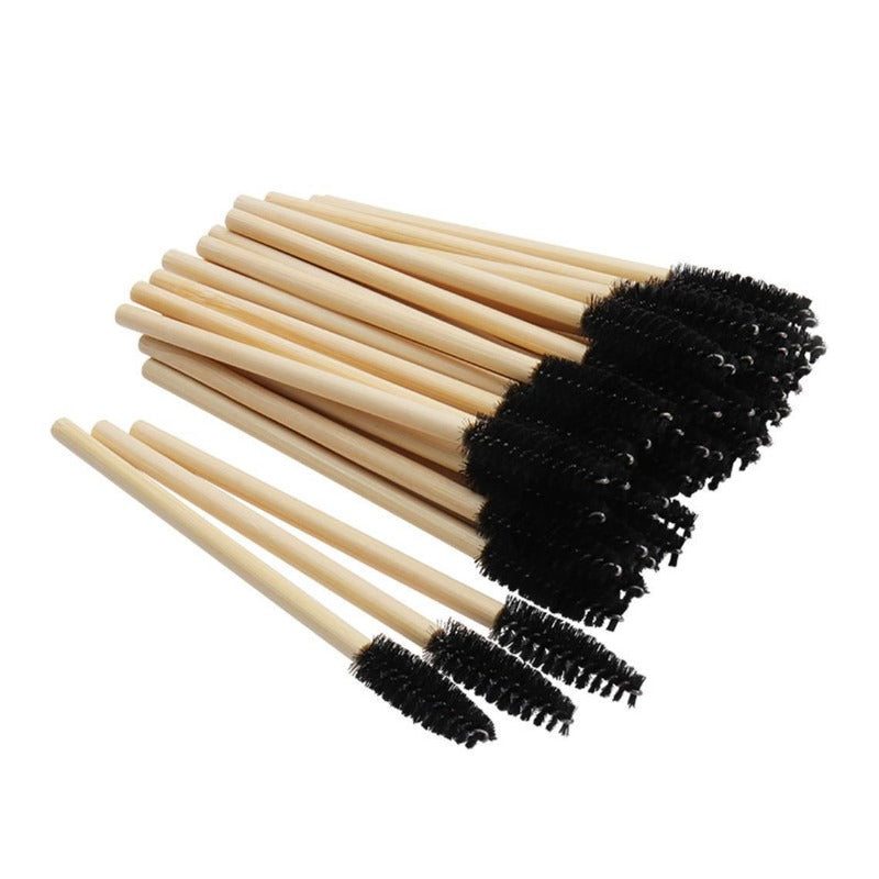 Eco-Friendly Bamboo Mascara Wands/Spoolies - Black (50/250/500pcs)