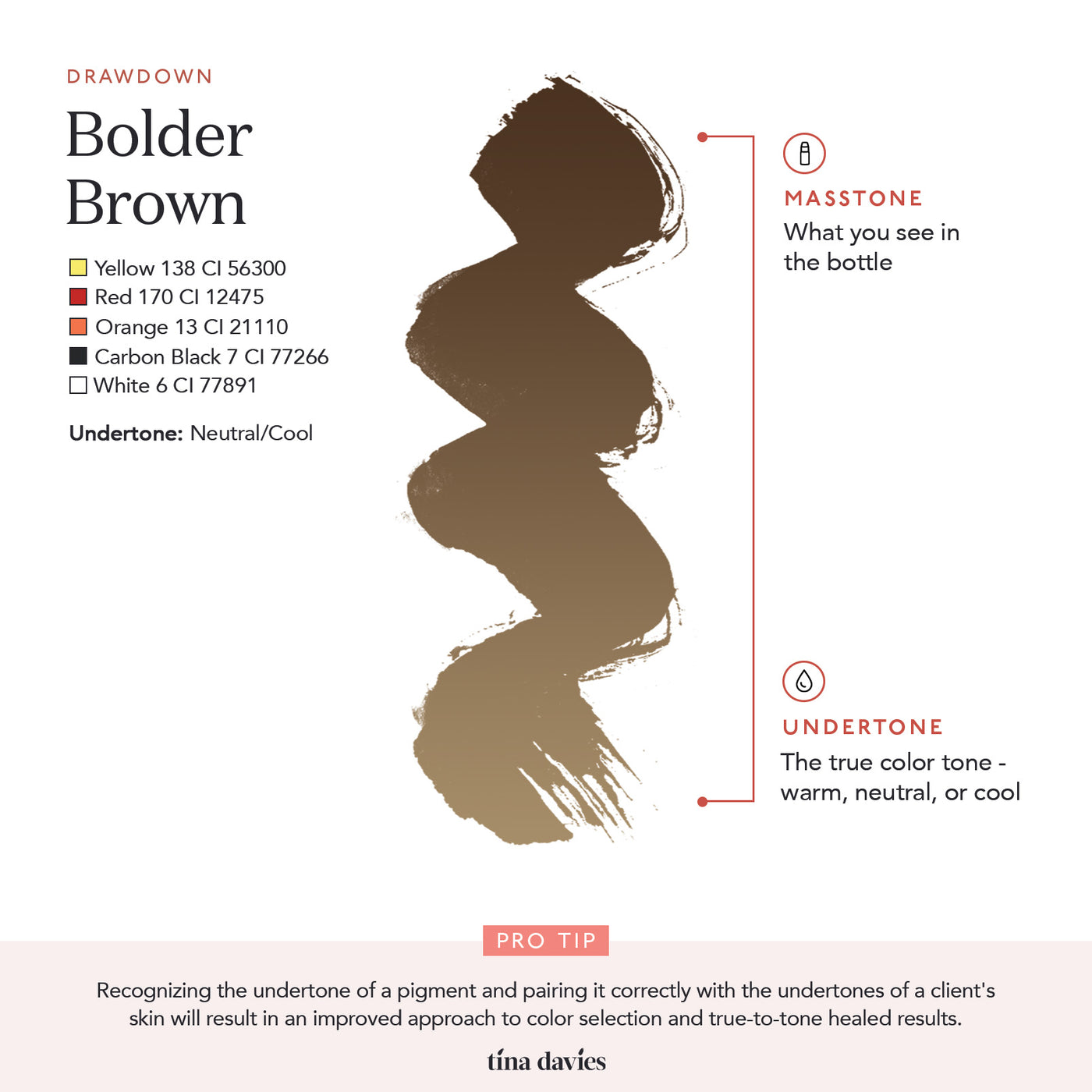 Tina Davies I Love Ink BROW Pigment - Bolder Brown (15ml)