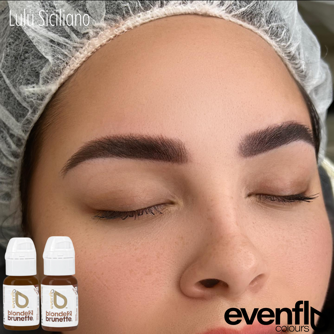 Artist Brow Pigment Blend - Lulu Siciliano (Evenflo B2B Deep Brown &amp; Bronzed Brown)