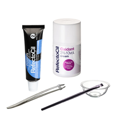 RefectoCil - Lash & Brow Tint Kit (Cream Oxidant) with TWEEZERS - Choose tint colour