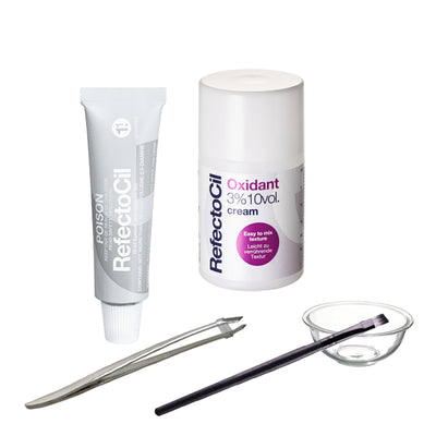 RefectoCil - Lash & Brow Tint Kit (Cream Oxidant) with TWEEZERS - Choose tint colour