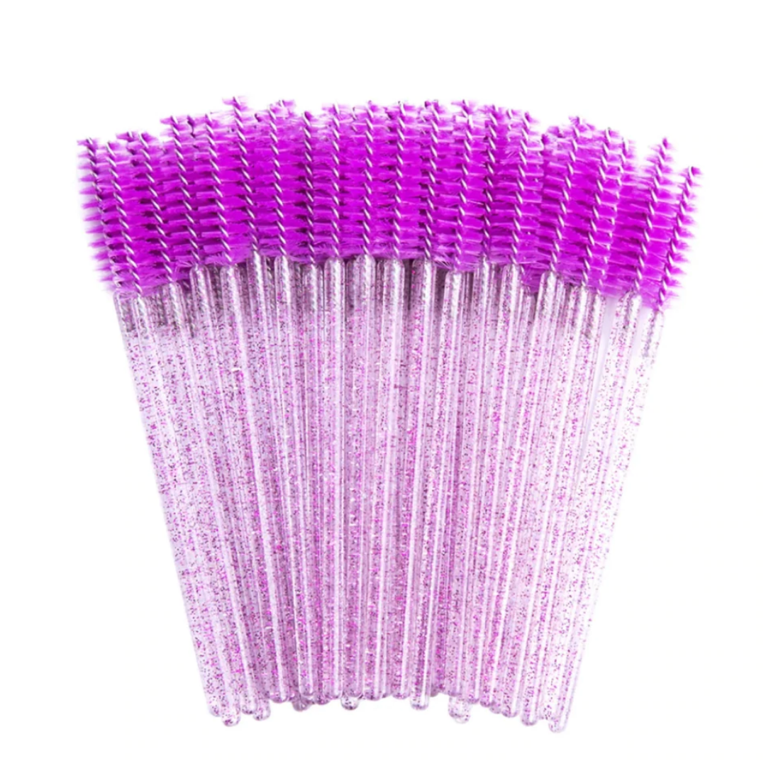 Glitter Mascara Wands/Spoolies - Purple  (50/250/500pcs)