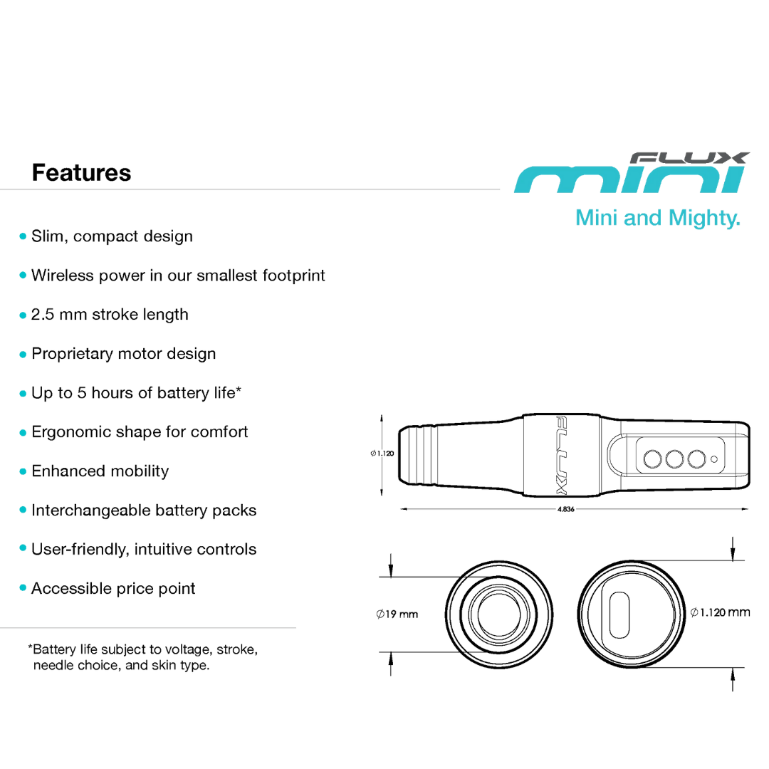 Flux Mini 2.5mm Wireless Machine with Extra Battery - Bubblegum