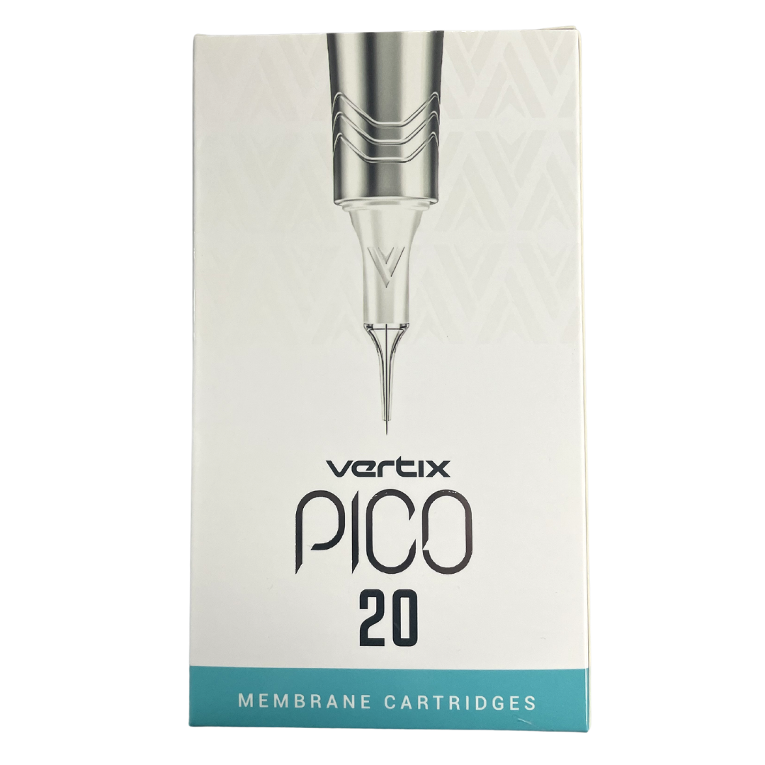 Vertix Pico Cartridges 1 Round Liner (20pcs) - 20mm, Medium Taper (For Practice Skin Use)