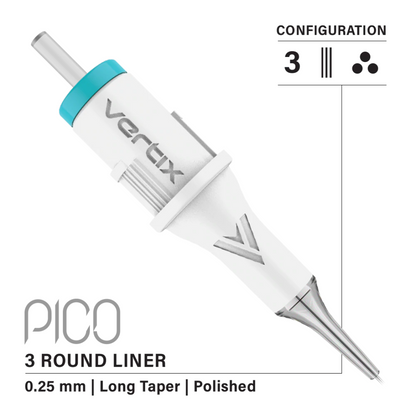 Vertix Pico Cartridges 3 Round Liner (20pcs) - Choose Type