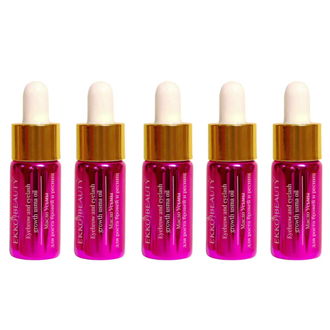 Nikk Mole Usma Growth Oil for Eyebrows & Eyelashes Pink 10ml - 5 Pack