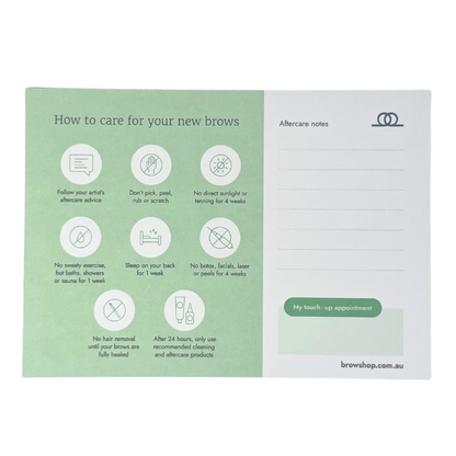 Browshop Client Brow Aftercare Cards (25 pack)