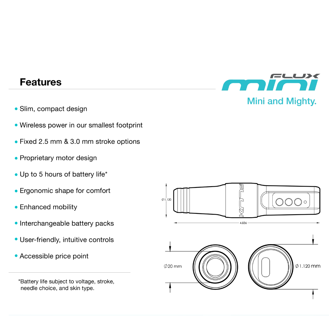 Flux Mini 3.0mm Wireless Machine with Extra Battery - Bubblegum