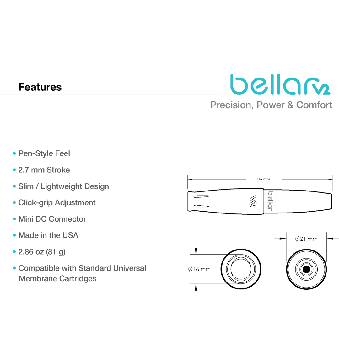 Bellar V2 Cosmetic Tattoo Machine - Seafoam