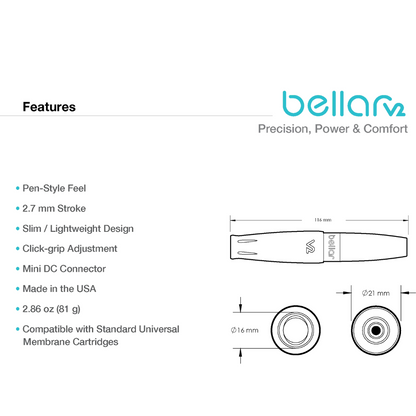 Bellar V2 Cosmetic Tattoo Machine - Seafoam