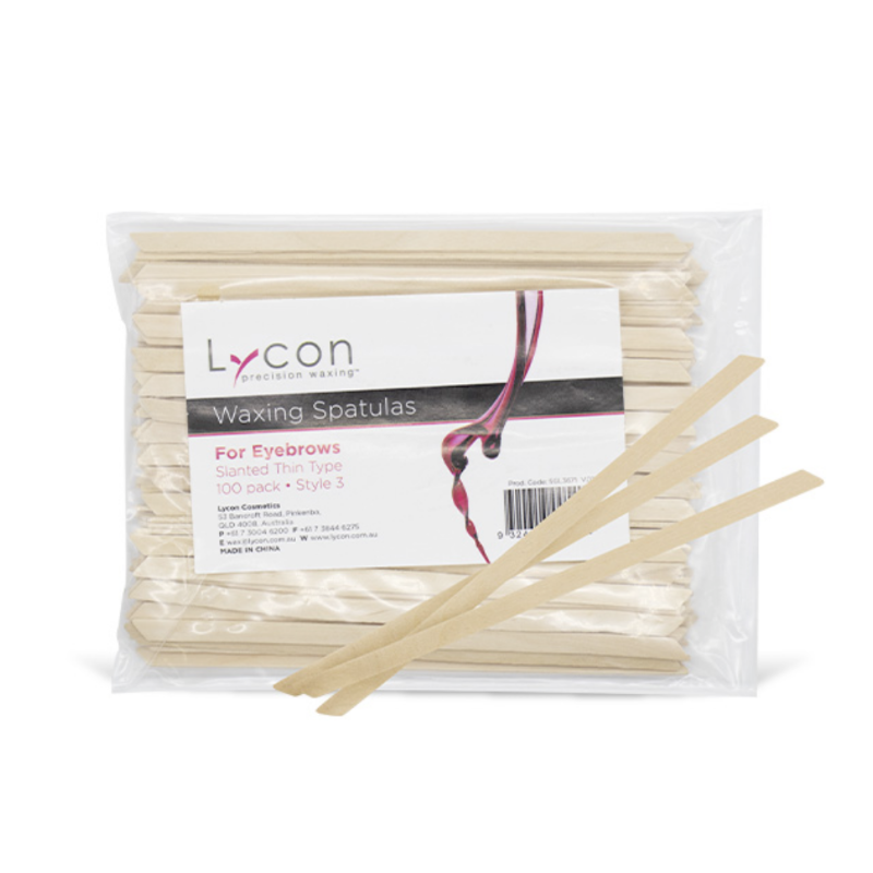 Lycon Eyebrow Spatulas - Slanted Thin 100pk