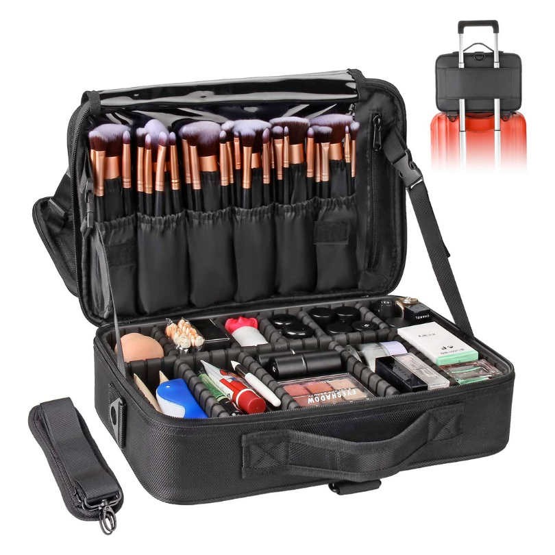 Large Multi-Compartment Cosmetic Case - Choose your Colour