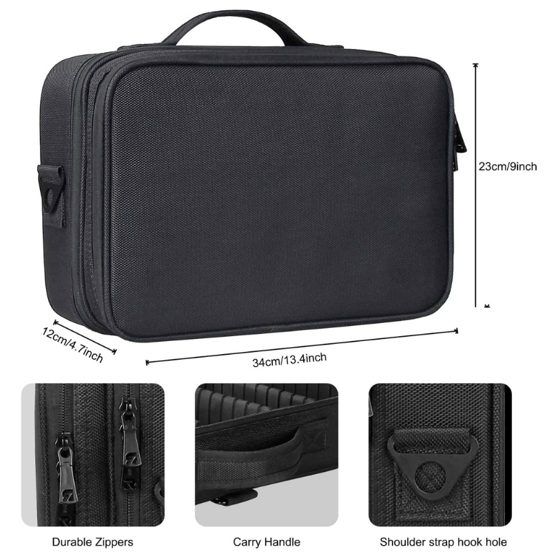 Large Multi-Compartment Cosmetic Case - Choose your Colour