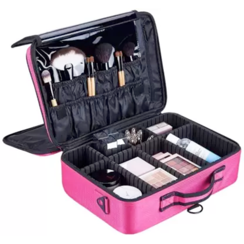 Large Multi-Compartment Cosmetic Case - Choose your Colour