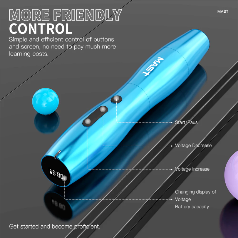 Dragonhawk Mast P20 Wireless Tattoo Machine - Purple