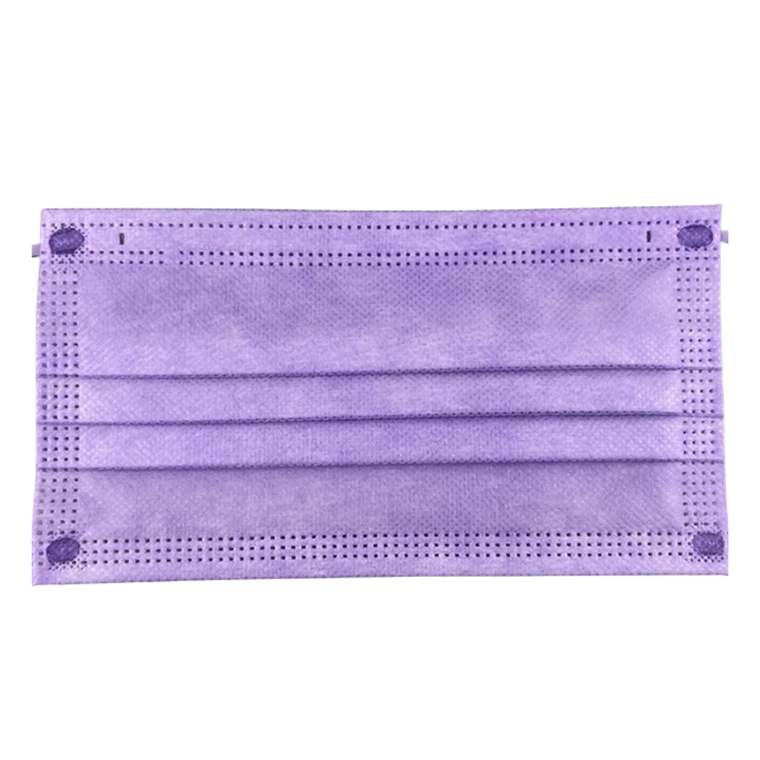 Disposable Face Mask - Purple with Purple Loops (50-500 pcs)