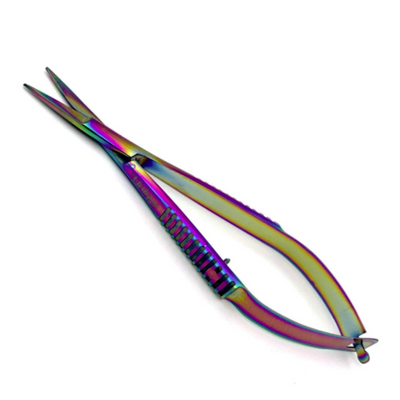 Browshop Professional Eyebrow Trimming Spring Scissors - Holographic Rainbow
