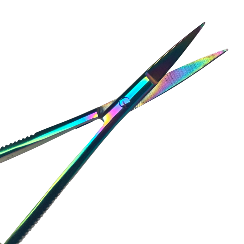 Browshop Professional Eyebrow Trimming Spring Scissors - Holographic Rainbow