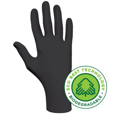 Disposable Biodegradable Nitrile Gloves - BLACK