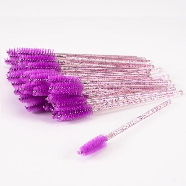 Glitter Mascara Wands/Spoolies - Purple  (50/250/500pcs)