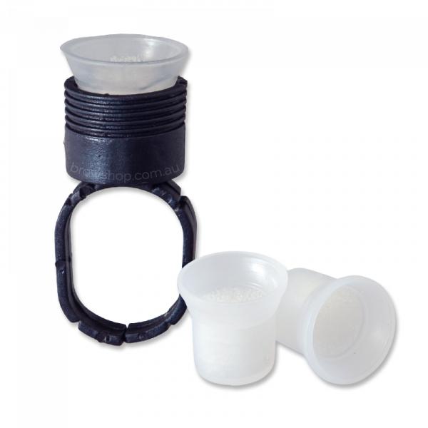 Pigment Cup Rings with Sponge - Sterile (100 pcs) YIJT Microblading Cosmetic Tattoo SPMU PMU