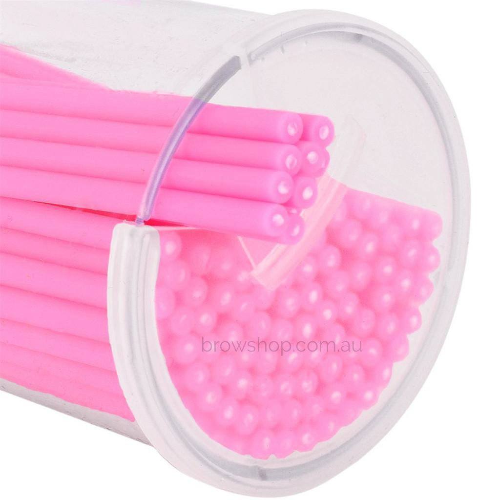 Micro Brushes - Ultra Fine - Pink - Canister (100 pcs) Medicom Microblading Cosmetic Tattoo SPMU PMU